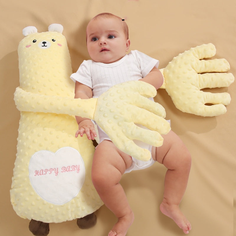 Baby Einschlafhilfe Beruhigungskissen in Handform Weiches Plüschtier für Neugeborene gegen Schreckreflex Gefühl der Geborgenheit beim Schlafen