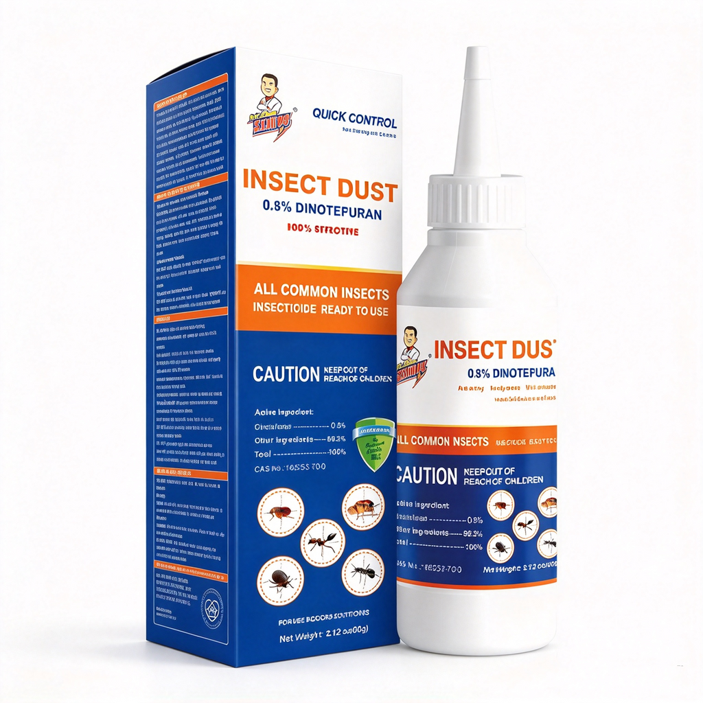 Insektenkiller Köder-Gel & Pulver mit 0,8% Dinotefuran (60g) – Effektives Ungeziefermittel gegen Kakerlaken, Ameisen, Wanzen & Flöhe, Präzise Anwendungsflasche für Küche & Haushalt