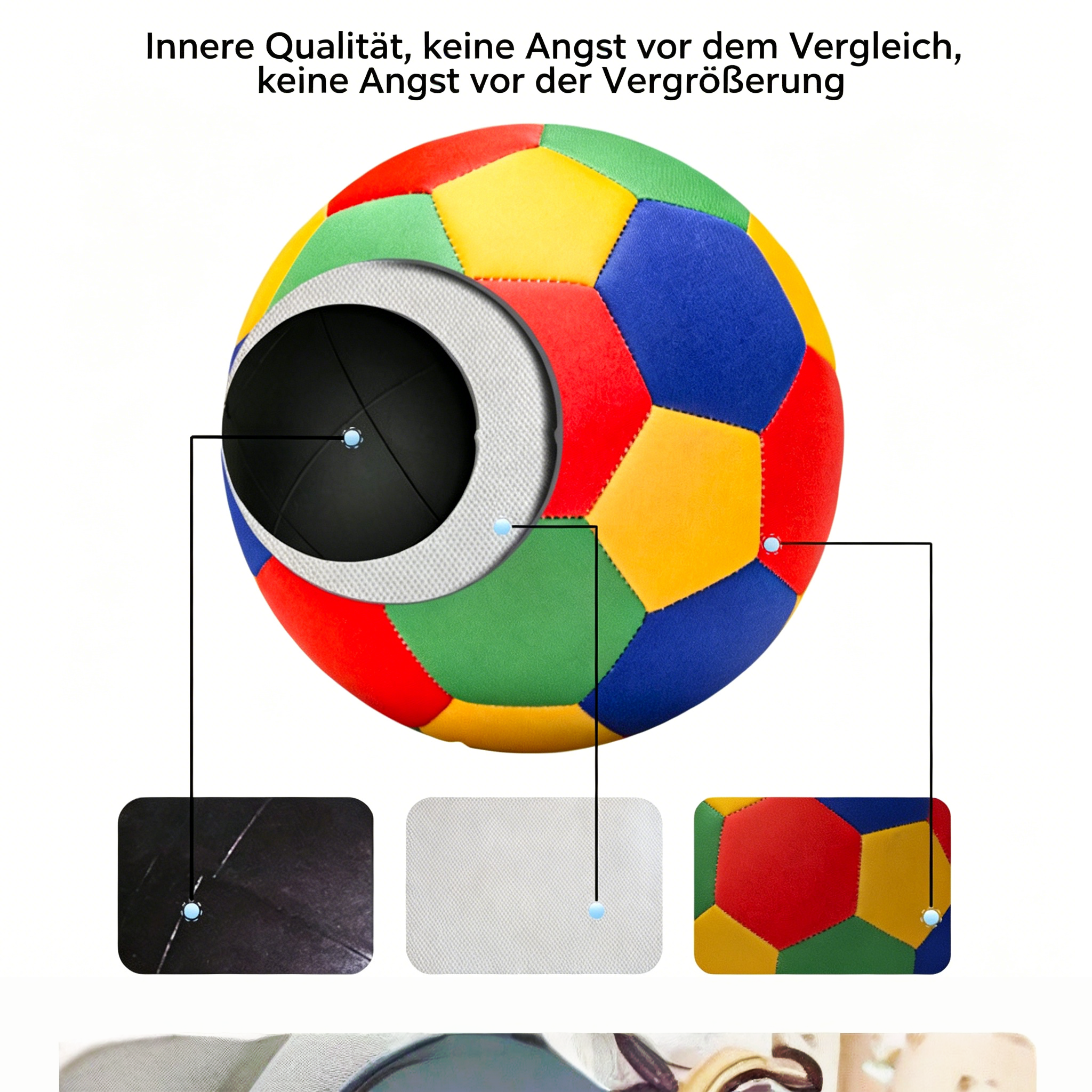 Geräuscharmer Neopren Fußball Größe 4: Weicher & wasserdichter Softfußball für Strand & Halle