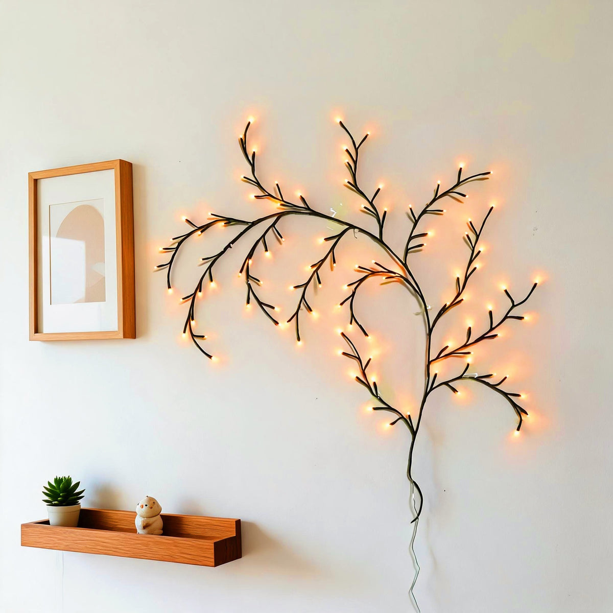 2,3m LED Weidenzweig Lichterkette mit Fernbedienung – 144 LEDs Weidenzweig Lampe mit 8 Modi & USB, Biegbare Wanddeko Lichterkette für Schlafzimmer, Wohnzimmer & Festdeko