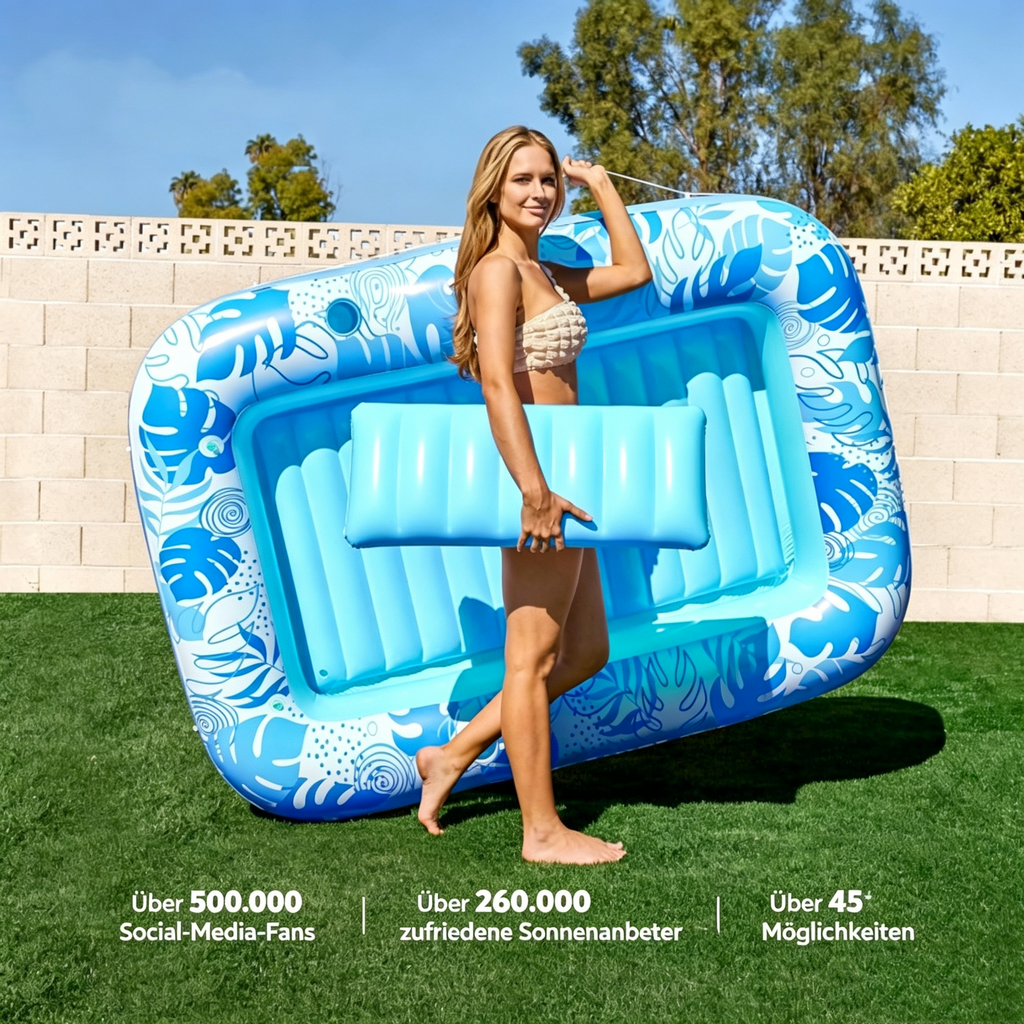 Aufblasbare Pool Lounge: Komfortable Sonnenliege & Tanning Tub für Garten und Pool