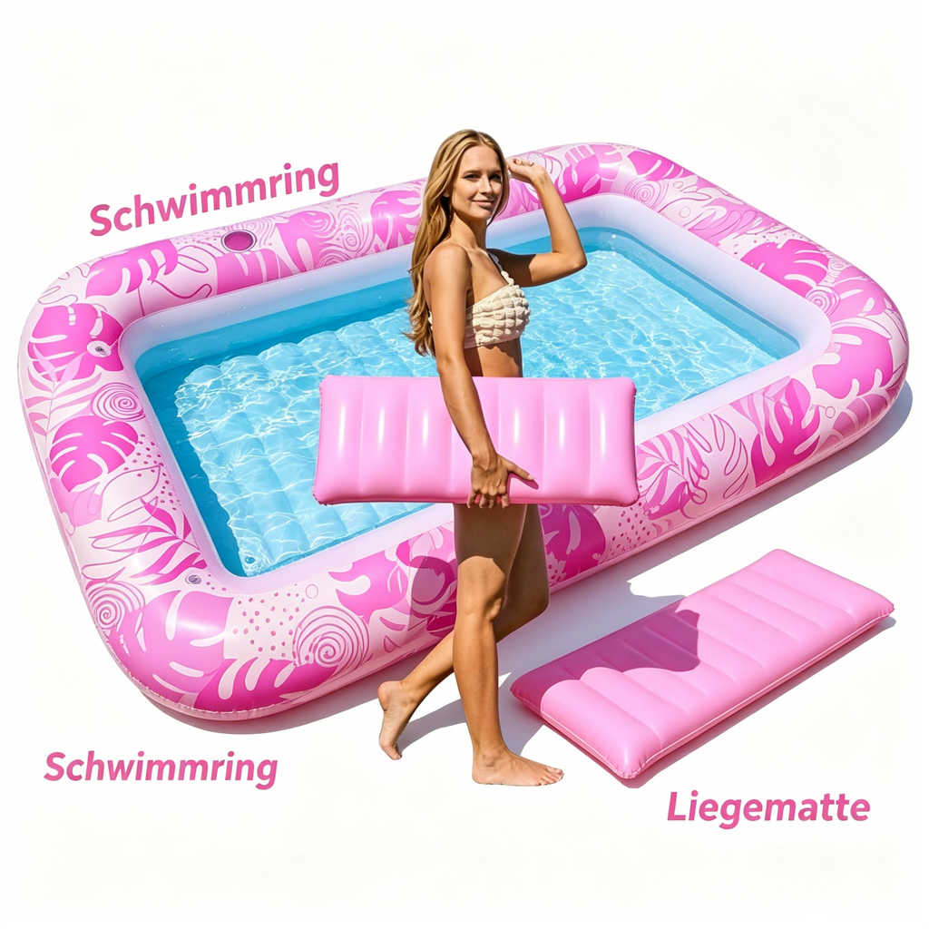 Aufblasbare Pool Lounge: Komfortable Sonnenliege & Tanning Tub für Garten und Pool