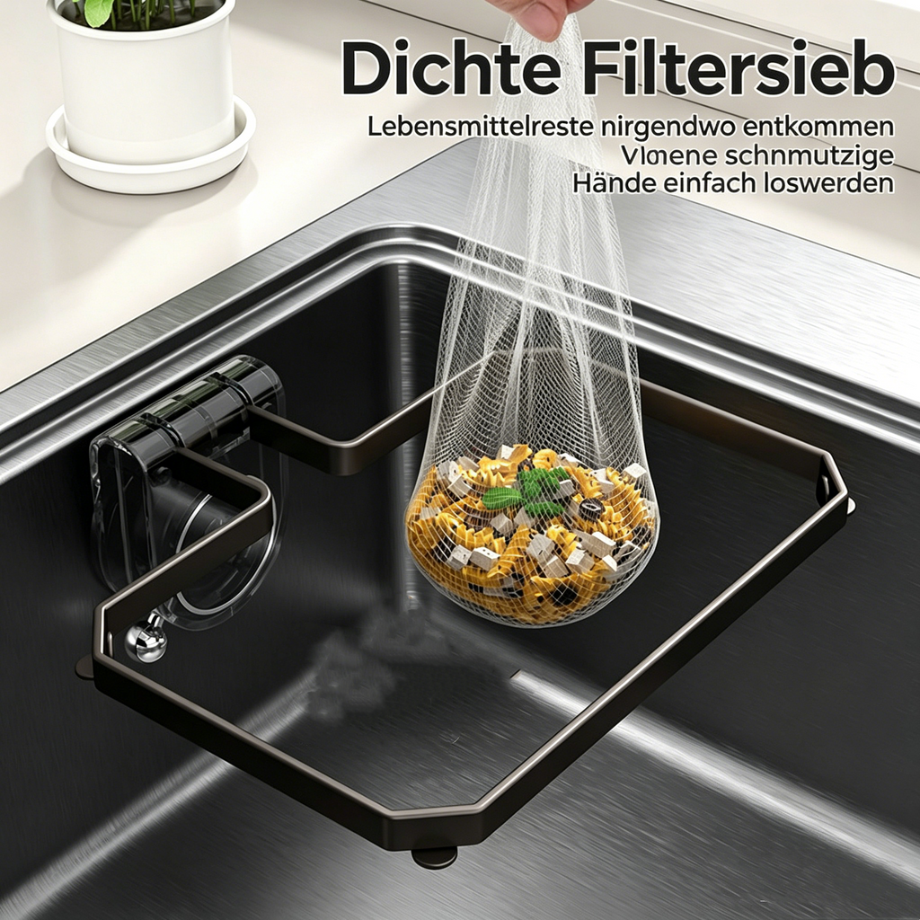 Spülbecken-Sieb mit Einweg-Filternetz: Praktischer Küchenabfall-Abtropfgestell gegen Verstopfung