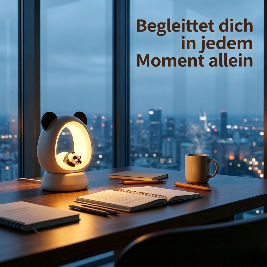 Panda Nachtlicht für Kinder & Erwachsene – Dimmbare LED Tischlampe mit 2000 mAh Akku, Sanftes Schlummerlicht, Perfekte Geschenkidee für Geburtstag & Weihnachten