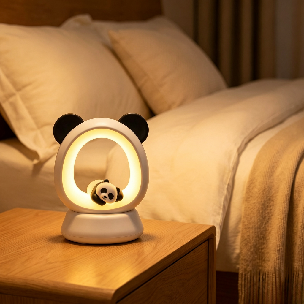 Panda Nachtlicht für Kinder & Erwachsene – Dimmbare LED Tischlampe mit 2000 mAh Akku, Sanftes Schlummerlicht, Perfekte Geschenkidee für Geburtstag & Weihnachten