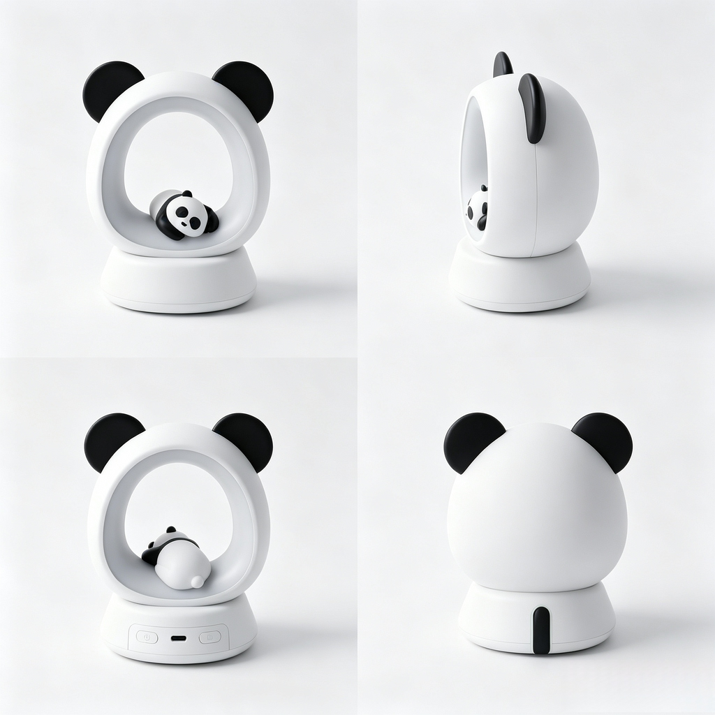 Panda Nachtlicht für Kinder & Erwachsene – Dimmbare LED Tischlampe mit 2000 mAh Akku, Sanftes Schlummerlicht, Perfekte Geschenkidee für Geburtstag & Weihnachten
