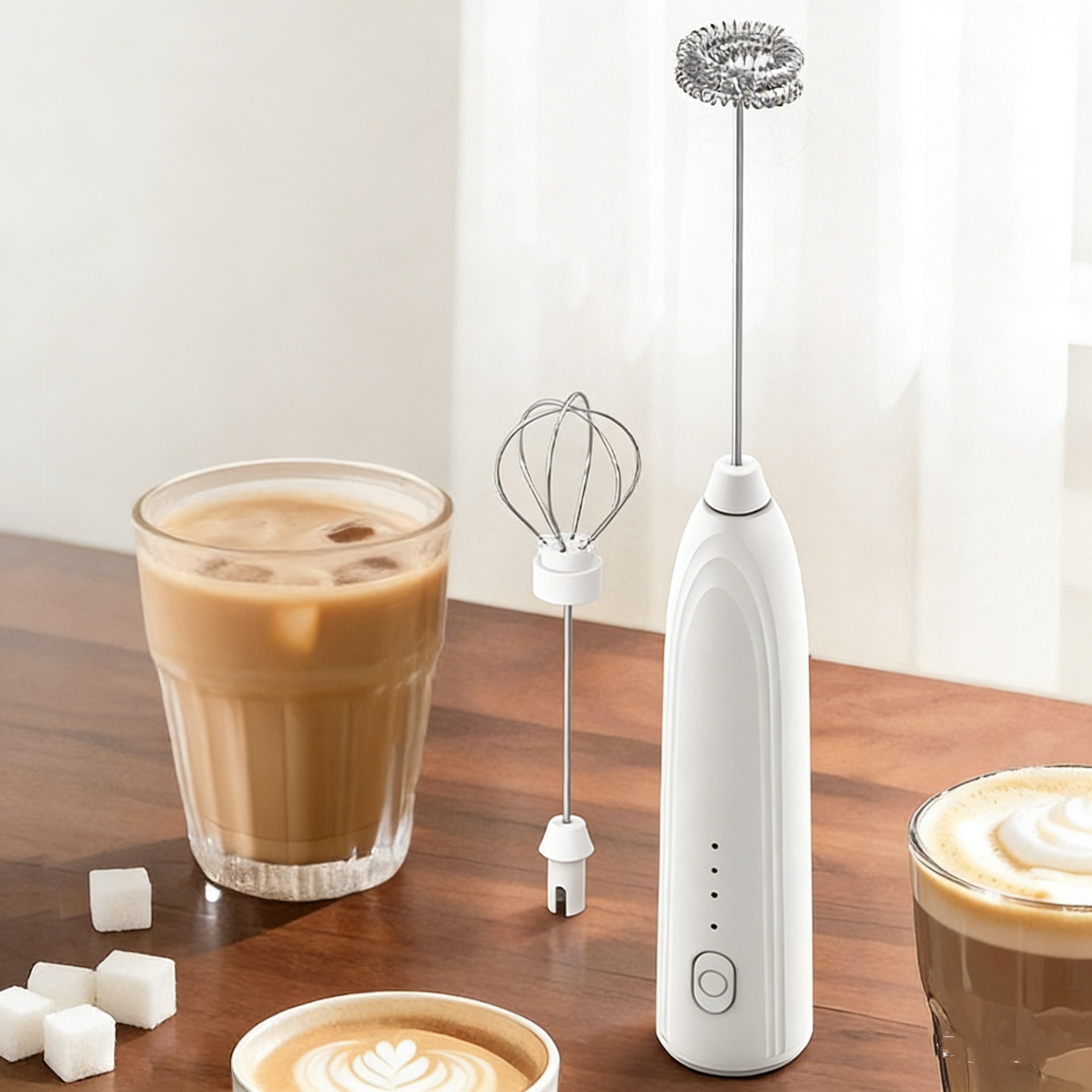 Elektrischer Milchaufschäumer Stab – Leistungsstarker Getränkemixer & Milchschäumer – Handheld Batterriebetrieben – Für Cappuccino, Latte Macchiato & Matcha