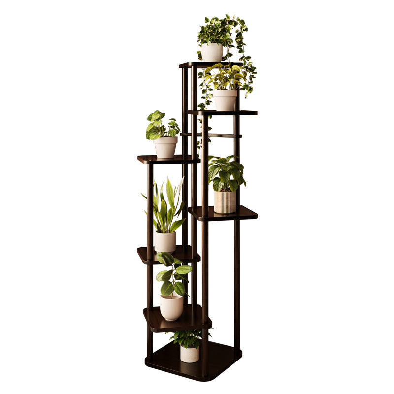 Massivholz Pflanzenregal im Zen-Stil – Mehrstöckige Pflanzentreppe für Wohnzimmer & Innenbereich – Hochwertiger Blumenständer aus Echtholz