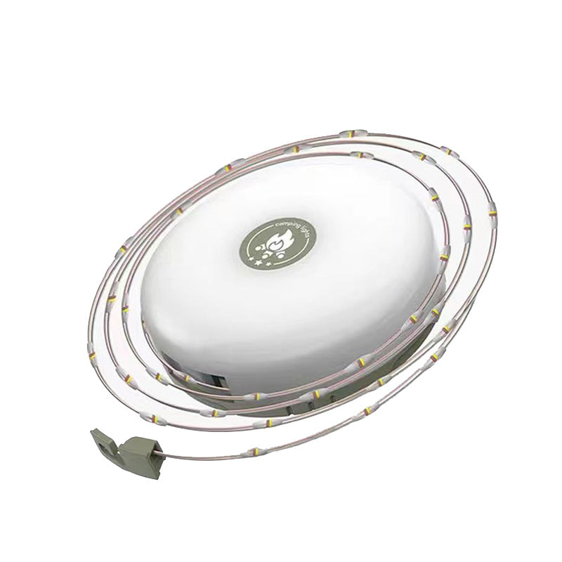 10m LED Campinglampe mit Lichterkette – Wiederaufladbare Outdoor Zeltlampe mit Handkurbel-Einzug – 5 Lichtmodi, RGB Atmosphere & IPX4 Wasserdicht für Camping, Garten, Balkon & Notfall