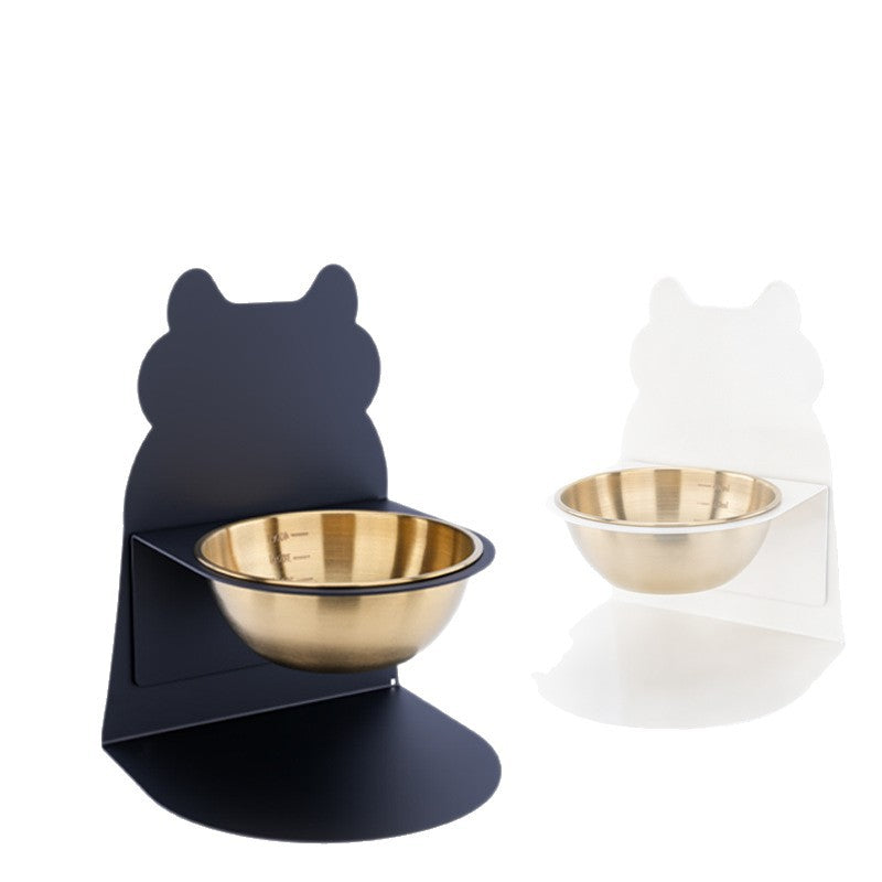 Erhöhter Katzennapf aus Edelstahl – 15° Neigung Design für Nackenschutz – Fressnapf für Katzen & kleine Hunde – Abnehmbar & Spülmaschinenfest – Rutschfester Futternapf für Wasser & Futter