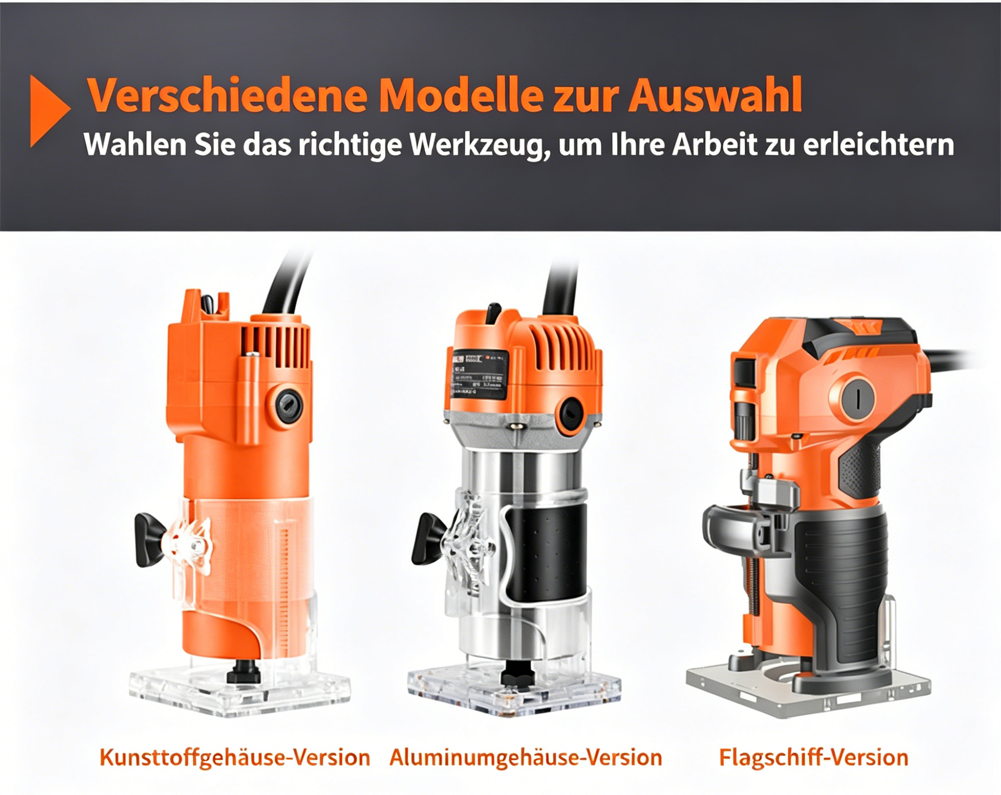 Elektrische Kantenfräse für Holz: Vielseitige Einhand-Oberfräse zum Nuten & Kantenbearbeitung
