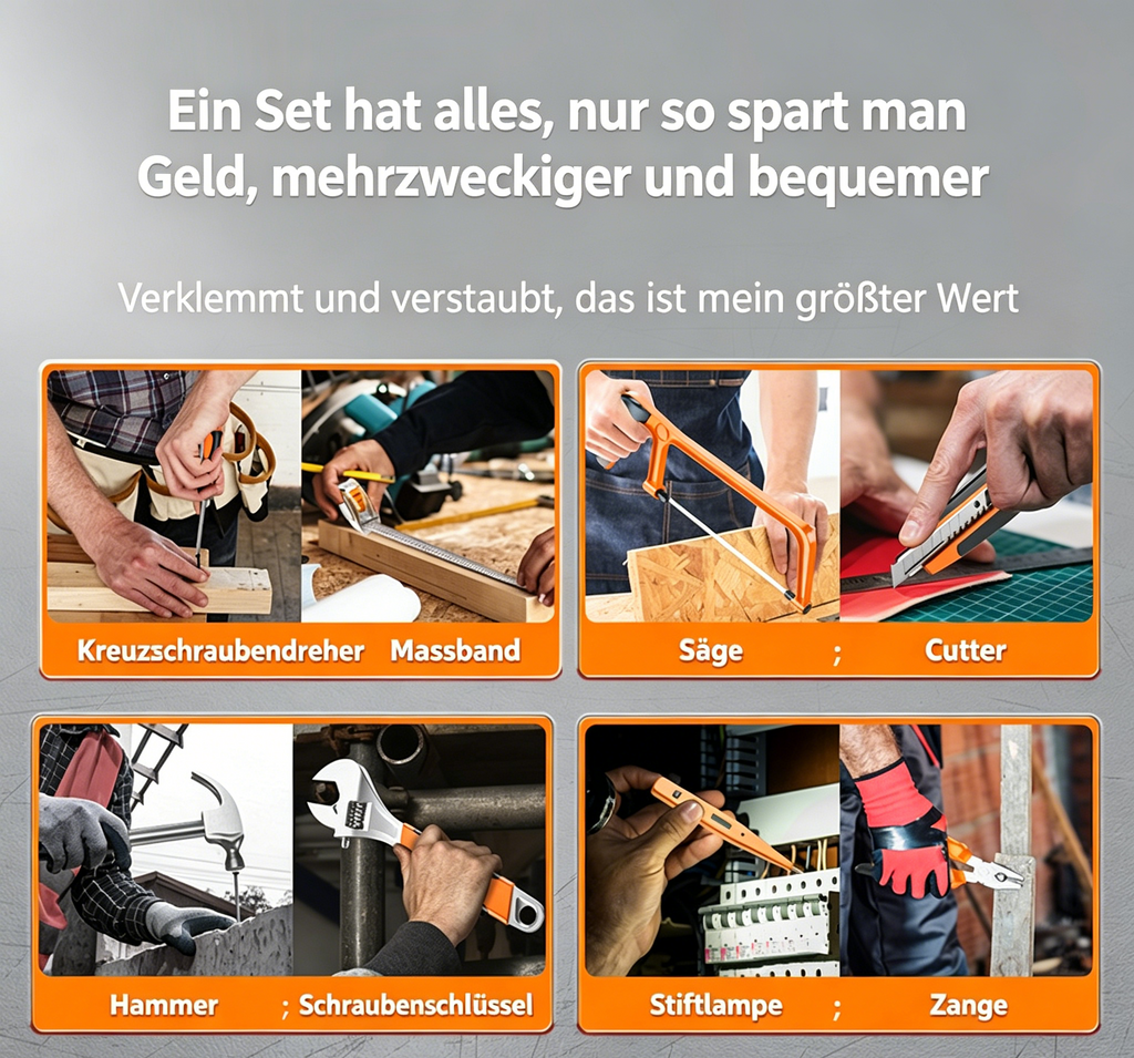 82-teilig Werkzeugkoffer Set Handwerkzeug Set Haushaltswerkzeug Universal Werkzeugset mit Koffer für Familie und Haushalt Repair Tool Kit