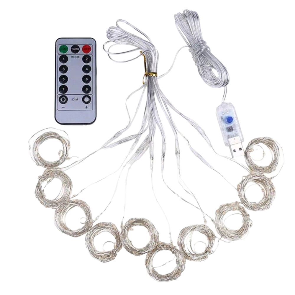 Solar Vorhang Lichterkette Außen 3x2m – LED Lichtvorhang mit Fernbedienung & Haken, IP65 Wasserdicht, 8 Modi, Für Garten, Terrasse, Balkon & Hochzeit (Warmweiß)