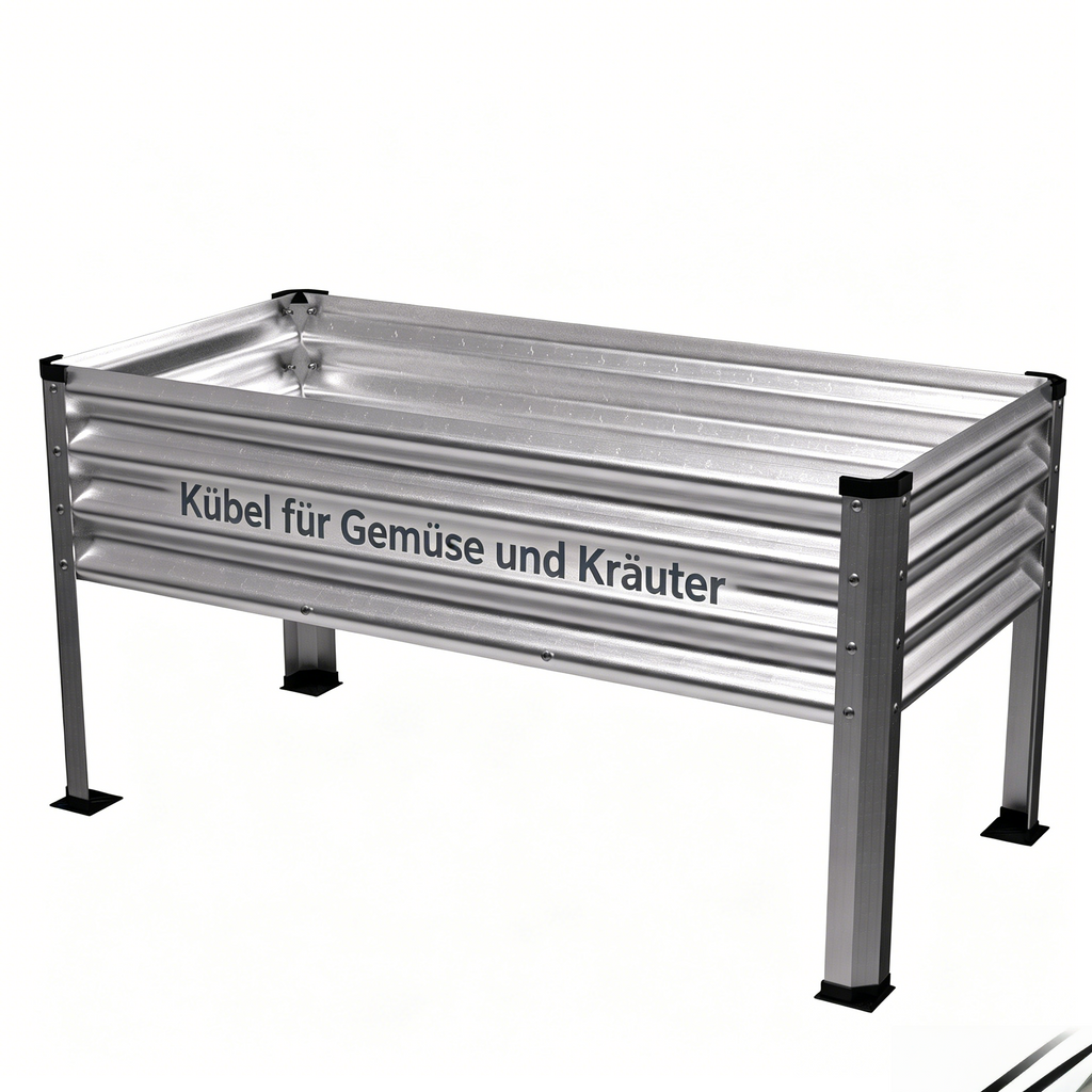 Hochbeet Metall verzinkt für Gemüse: Stabiler Pflanzkasten für Garten, Terrasse & Balkon