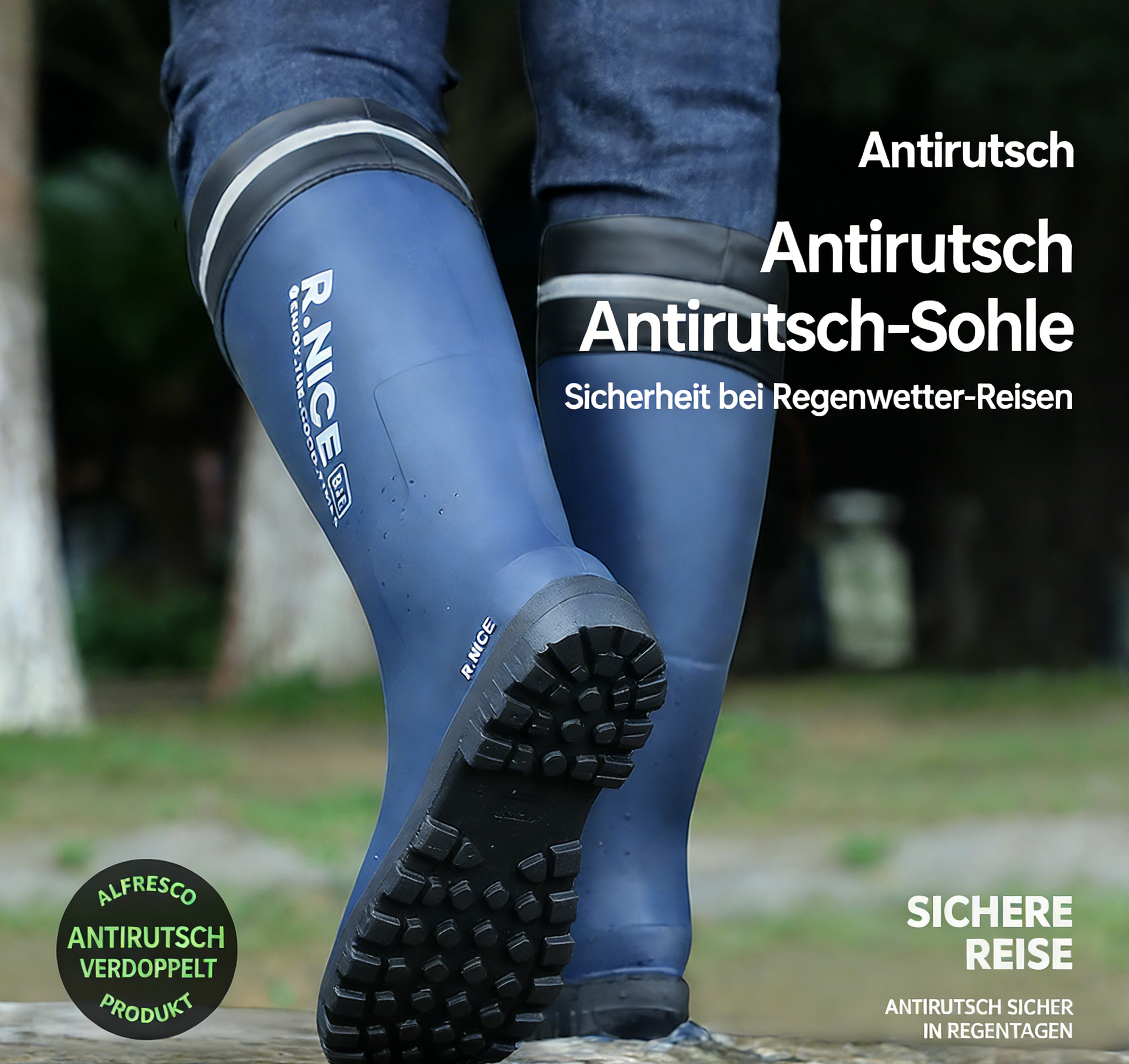 Faltbare Regenstiefel – Hohe Gummistiefel für nasses Wetter, rutschfest & langlebig
