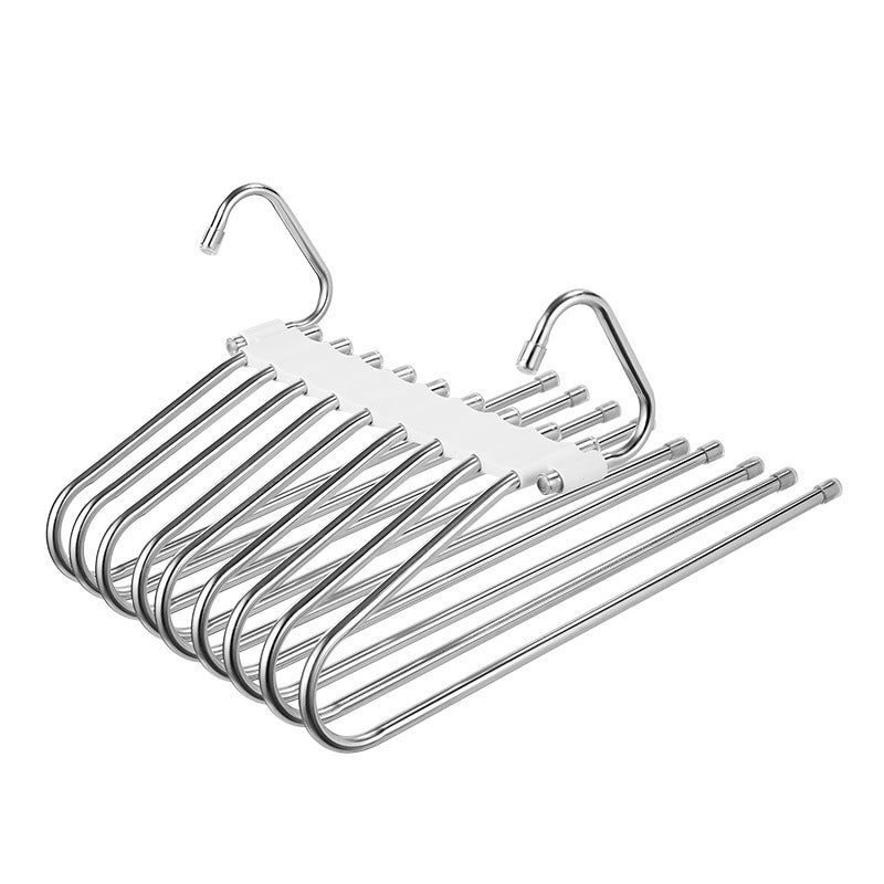 Hosenbügel Platzsparend 20er Set – Verstärkter Edelstahl Kleiderbügel für Hosen – Rutschfeste Gummierung & Offenes Design – Stabiler Hosenhalter für Jeans, Schals & Handtücher