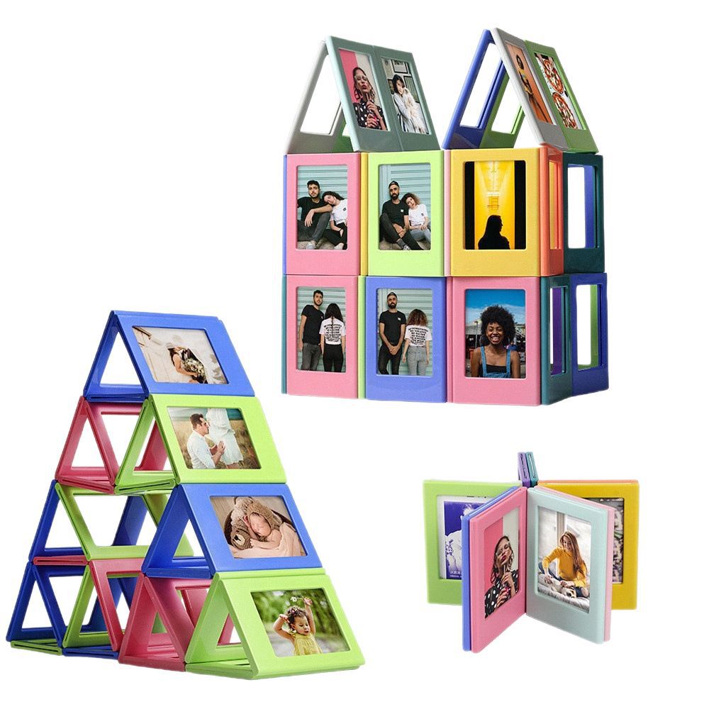 Magnetische Bilderrahmen Set für Instax Mini – 3 Zoll Bunte Fotomagnete für Kühlschrank – DIY Kreative Bilderrahmen für Fujifilm Instax Mini