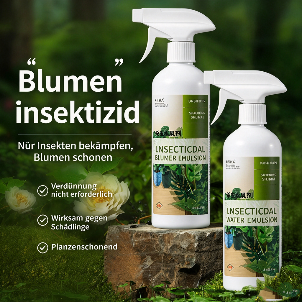 Pflanzenschutz Insektizid Spray für Blumen & Zimmerpflanzen – Anwendungsfertige Wasseremulsion gegen Blattläuse, Spinnmilben & Weiße Fliegen, Pflanzenschonendes Schädlingsspray