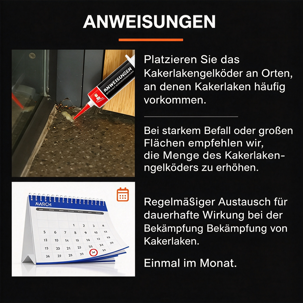 Mr. Zhao Kakerlaken Gel-Köder (30g) – Starkes Schabengift mit Fipronil (0,3%), Schnelle & Langanhaltende Wirkung für Küche, Bad & Schränke