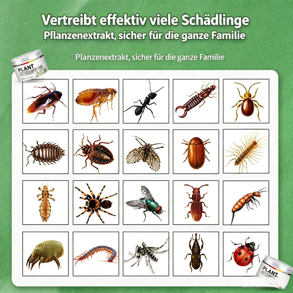 5-teiliges Set Pflanzliches Insektenabwehr-Gel (100g) – Effektiver Schutz gegen Kakerlaken, Mücken, Bettwanzen & Flöhe, Sichere Schädlingsbekämpfung auf Pflanzenbasis für Haushalt & Familie