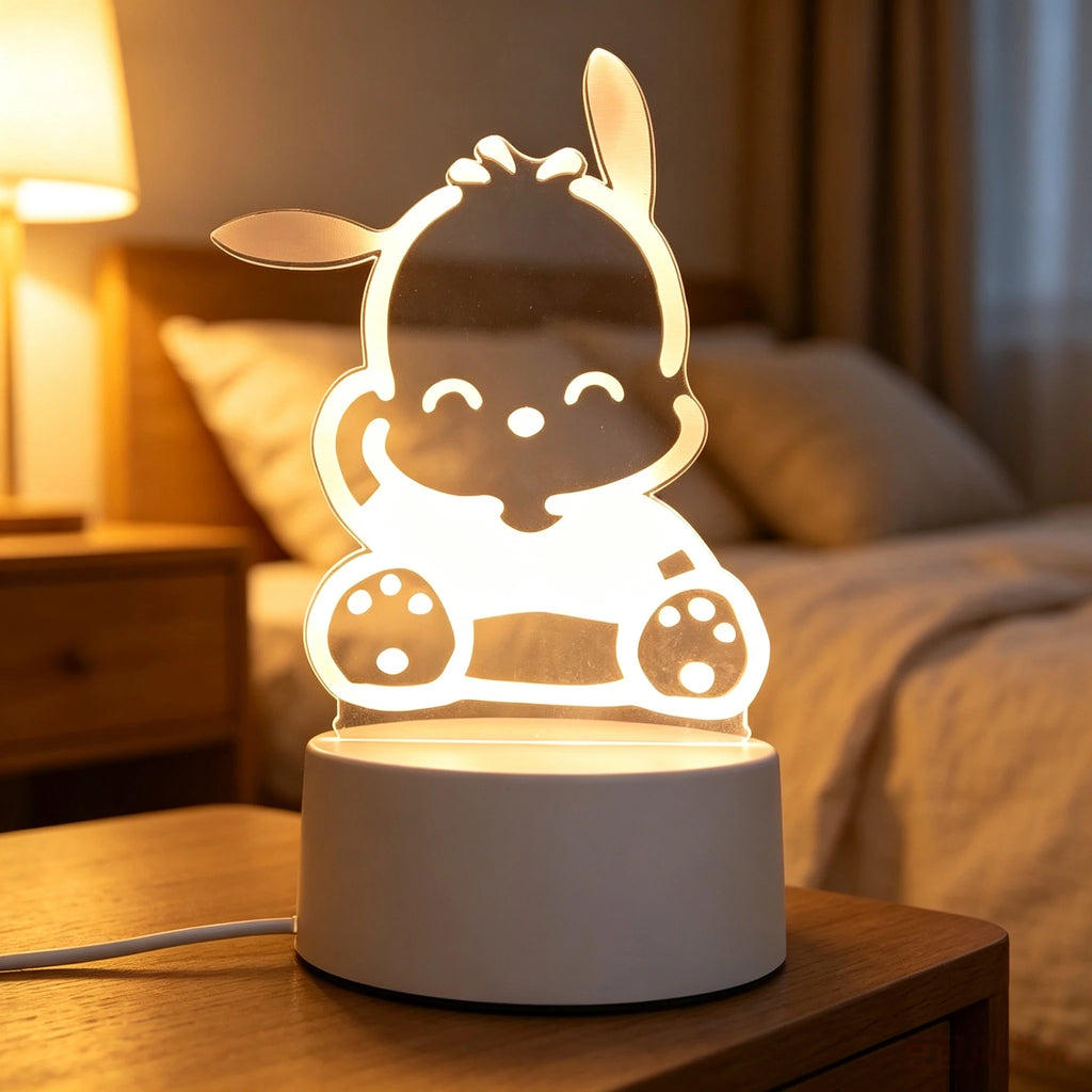 Süßes LED Nachtlicht Kinder – Acryl Tischlampe Warmweiß, Niedliche Cartoon Tiere Schlummerlicht, USB Nachtischlampe Deko für Kinderzimmer, Baby, Geburtstag & Weihnachten