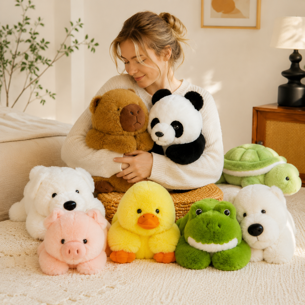 Süßes Plüschtier 45cm – Flauschiges Kuscheltier als Geschenk für Kinder, Freundin & Geburtstag