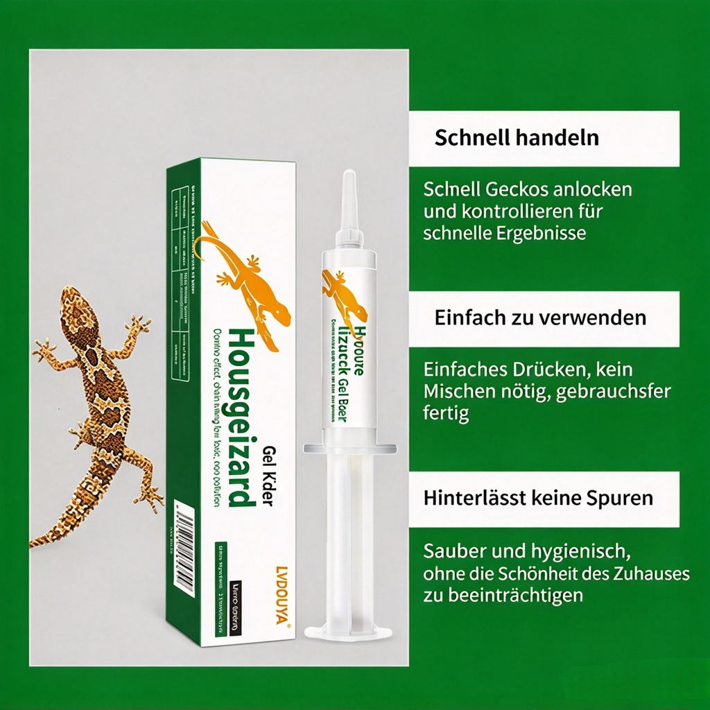 Hausgecko Gel Köder Set (2er-Pack) – Effektives Mittel gegen Geckos & Eidechsen, Schnelle Wirkung & Langzeitschutz für ein eidechsenfreies Zuhause