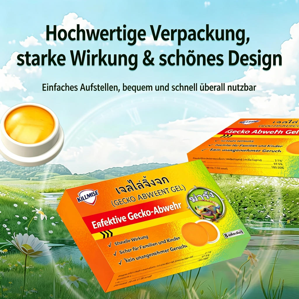 Gecko-Abwehr Gel (2er-Pack / 16 Stück) – Effektives Mittel gegen Geckos & Eidechsen, Sanfte & Schnelle Abwehr für Haus & Innenräume, Langanhaltende Schutzbarriere