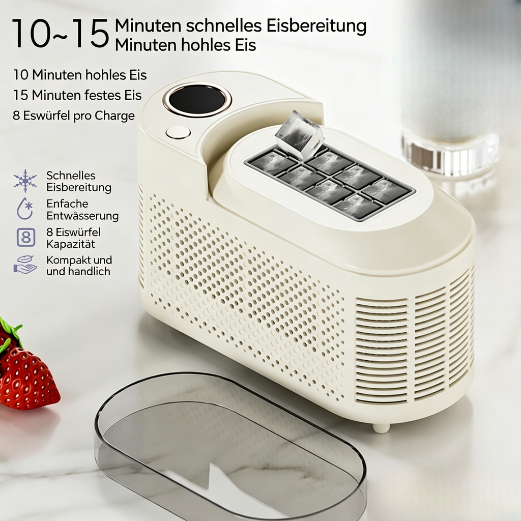 Mini-Eiswürfelmaschine für Zuhause & Büro: Kompakter Eisbereiter für schnelle Eiswürfel
