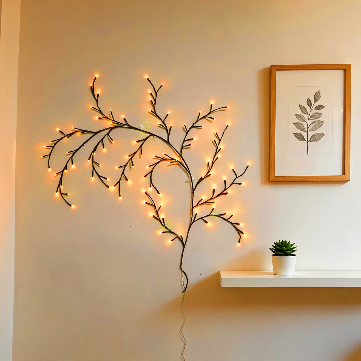2,3m LED Weidenzweig Lichterkette mit Fernbedienung – 144 LEDs Weidenzweig Lampe mit 8 Modi & USB, Biegbare Wanddeko Lichterkette für Schlafzimmer, Wohnzimmer & Festdeko