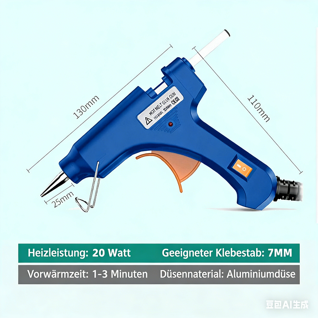 Mini Heißklebepistole für Kinder & DIY – Elektrische Heißklebepistole mit 7mm Klebesticks für Basteln & Handwerk