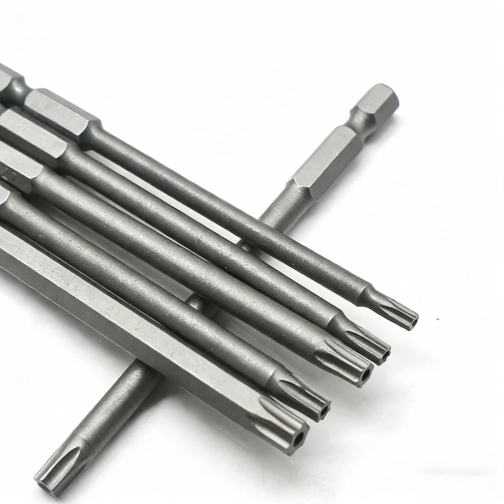 75mm Torx Bits Set mit Bohrung – S2-Stahl Sicherheits-Bitsatz – 1/4" Sechskantschaft für Akkuschrauber – Extra lange Schraubendreher-Einsätze