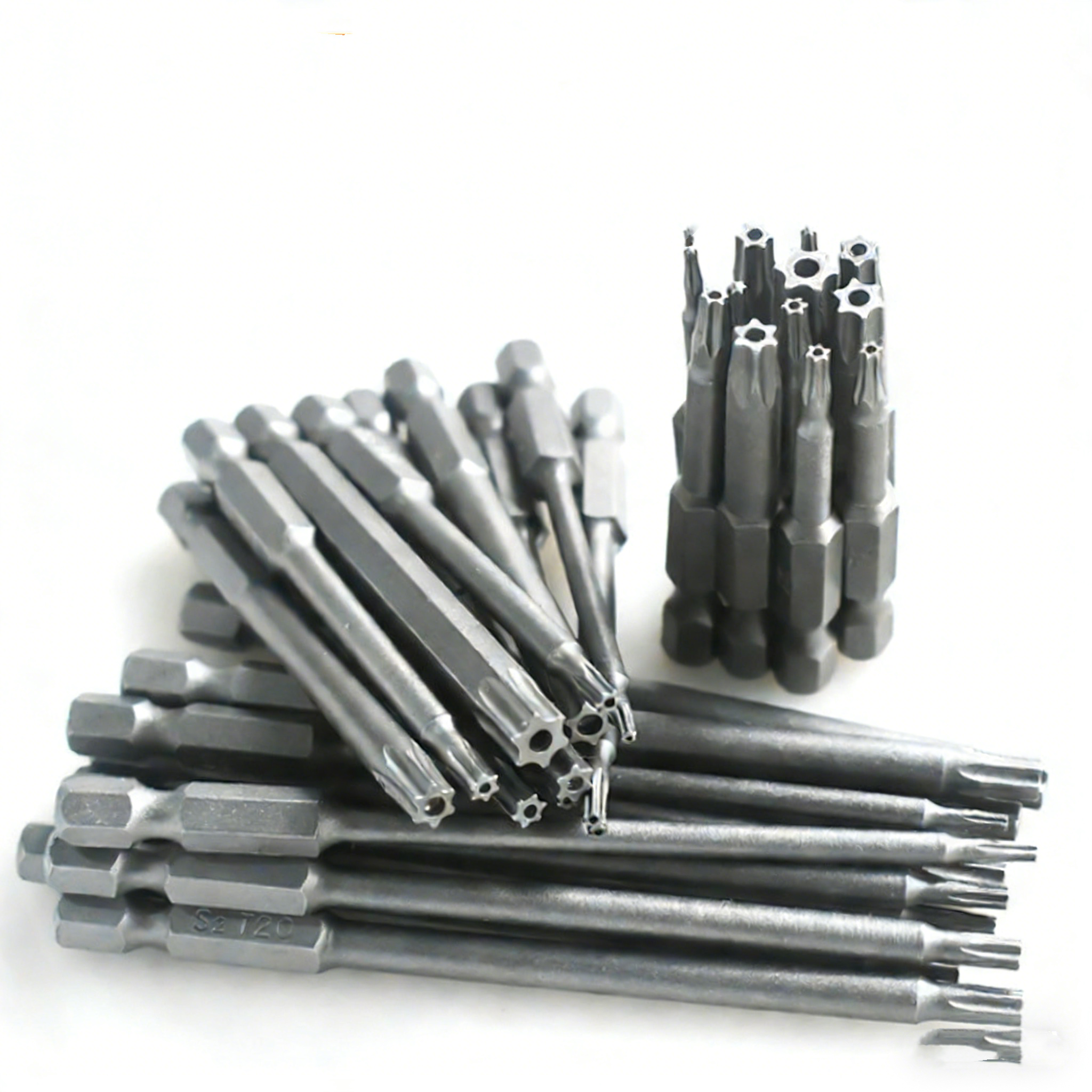 75mm Torx Bits Set mit Bohrung – S2-Stahl Sicherheits-Bitsatz – 1/4" Sechskantschaft für Akkuschrauber – Extra lange Schraubendreher-Einsätze