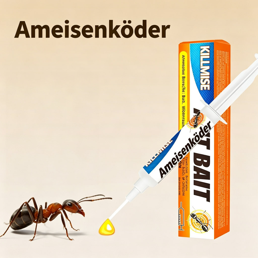 2*KILLMISE Ameisenköder Gel – Professionelles Ameisengift Gel mit Präzisions-Spritze, Effektive Kettenvernichtung für Nest & Königin, Für Küche, Bad & Wohnraum