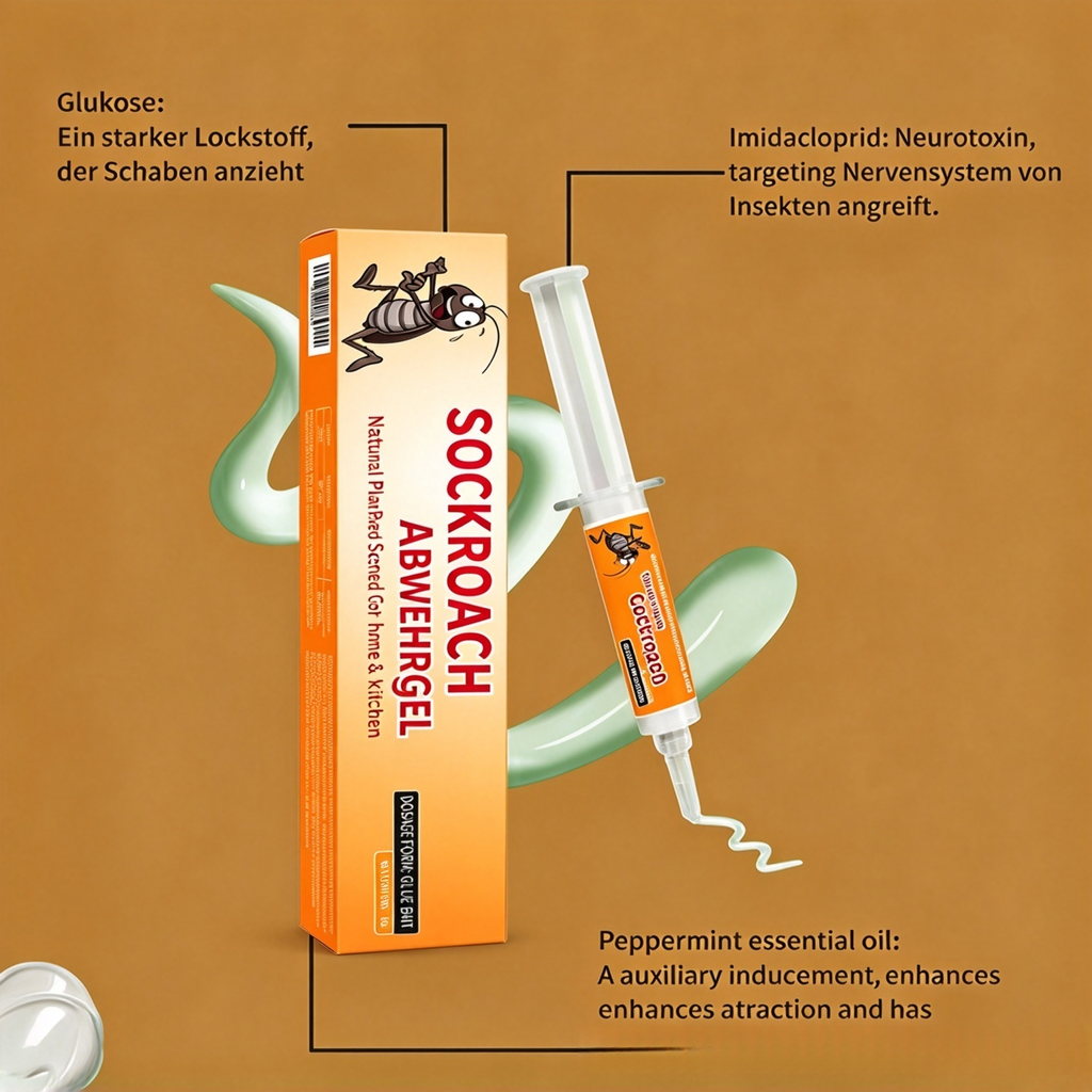 Schaben-Gel gegen Kakerlaken (2er Pack) – Effektives Schabenmittel & Ungezieferköder für Haushalt & Küche, Schnelle & Langanhaltende Wirkung