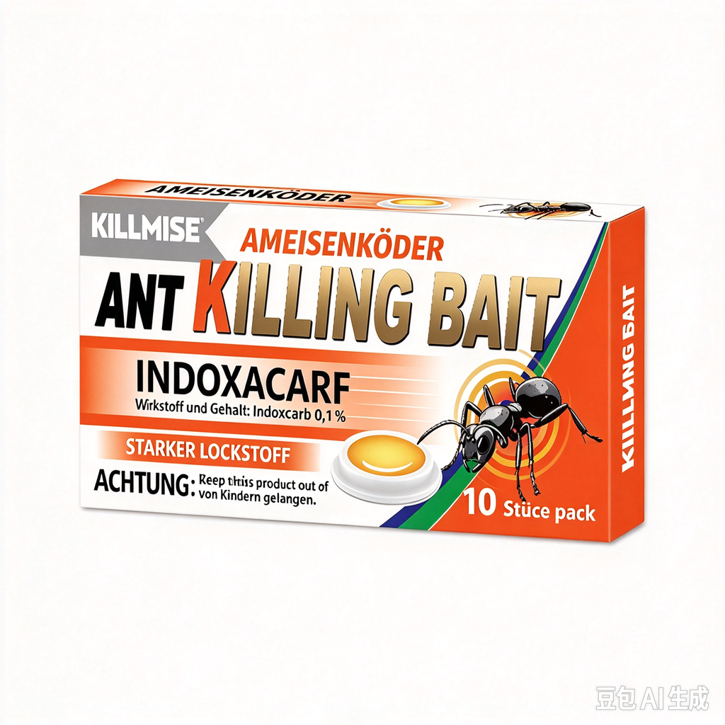 Ameisen-Köder Dose 10 Stück – Starkes Ameisengift mit Indoxacarb (0,1%), Effektiv gegen Rote Feuerameisen & Hausameisen, Nestwirkung für Innen & Außen