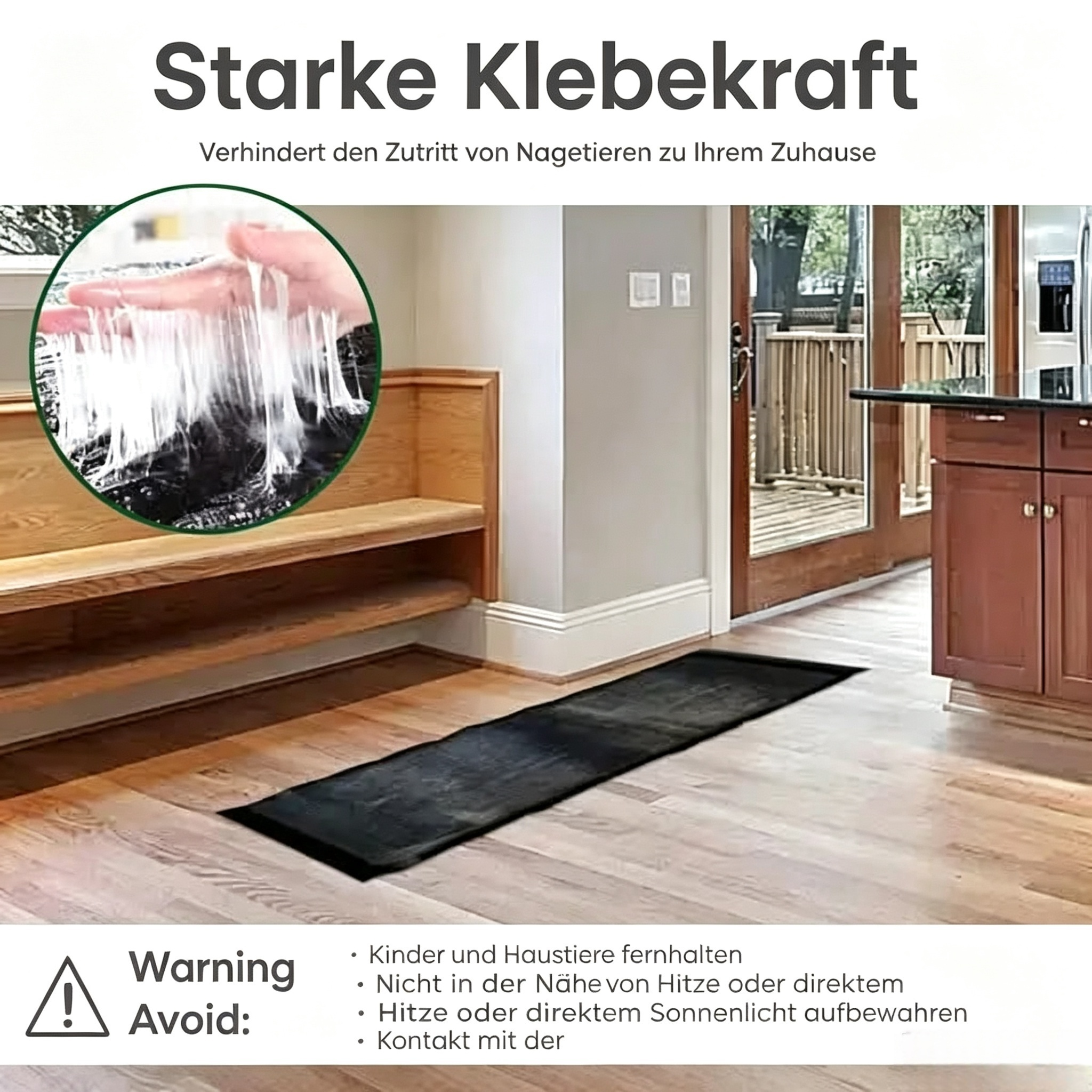 120*27.5cm Ratten Klebematte Rolle mit Extra Starke Klebekraft – Profi Mäuse-Klebeband für Lagerhallen, Garage & Landwirtschaft