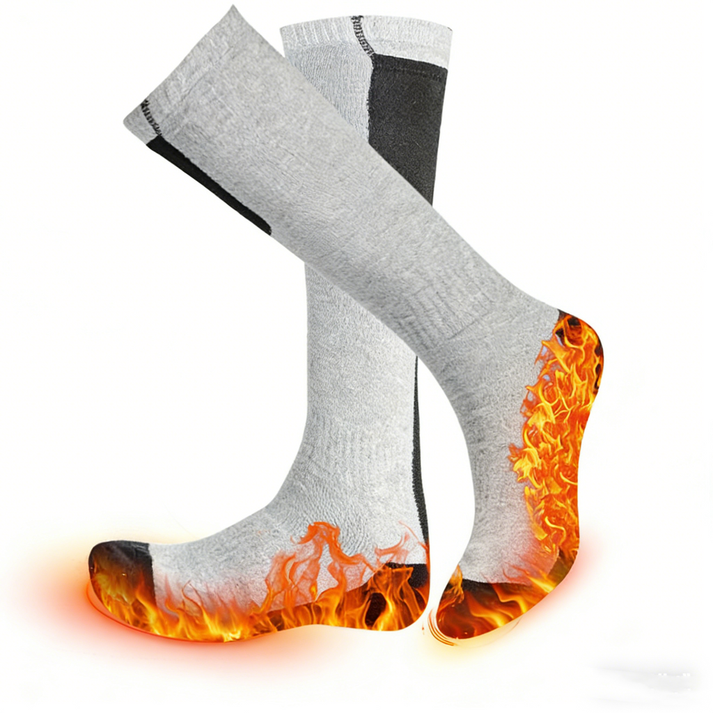 Winter Smart Heizsocken – USB Aufladbare Skisocken mit 3 Temperaturstufen, Outdoor Thermo Socken M-XL