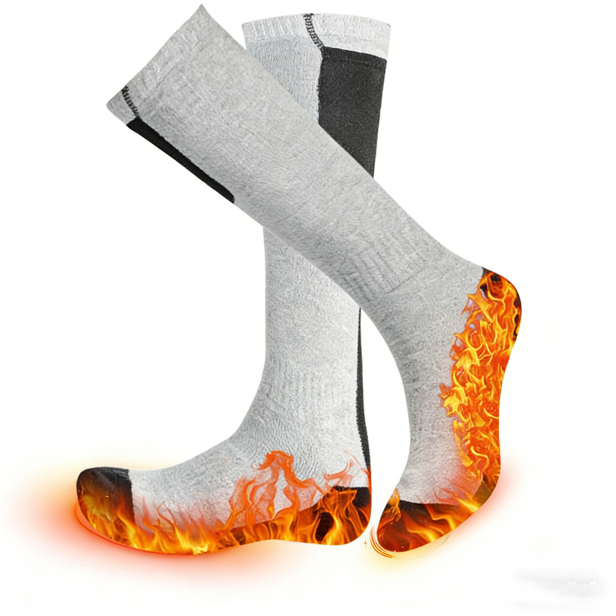 Winter Smart Heizsocken – USB Aufladbare Skisocken mit 3 Temperaturstufen, Outdoor Thermo Socken M-XL