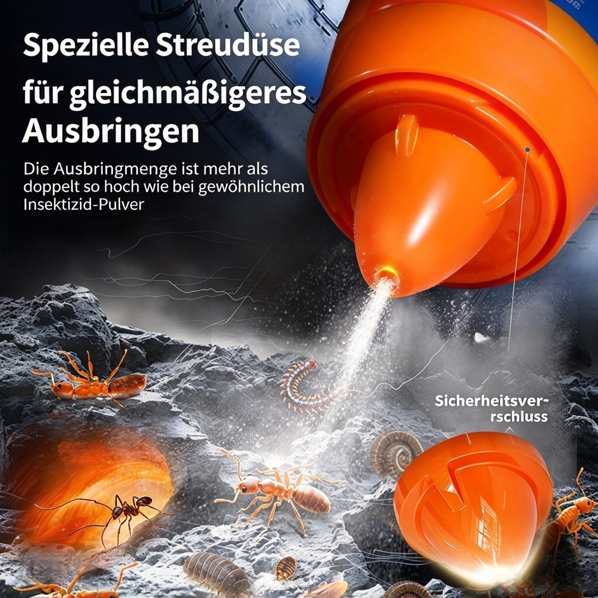 Universal Insektizid-Pulver (450g) – Spezielles Puder gegen krabbelndes Ungeziefer, Kakerlaken, Ameisen, Tausendfüßler & Wanzen, Bis zu 90 Tage Schutz