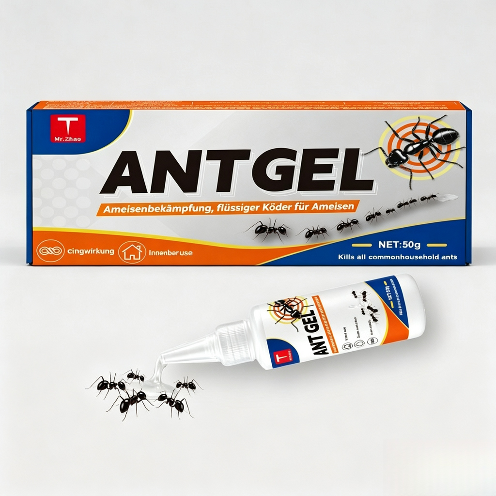 Ameisengel zur Ameisenbekämpfung (50g) – Hochwirksames Ameisengift mit Nestwirkung (Fipronil), Flüssiger Ameisenköder für Innen & Außen, Küche, Terrasse & Garten