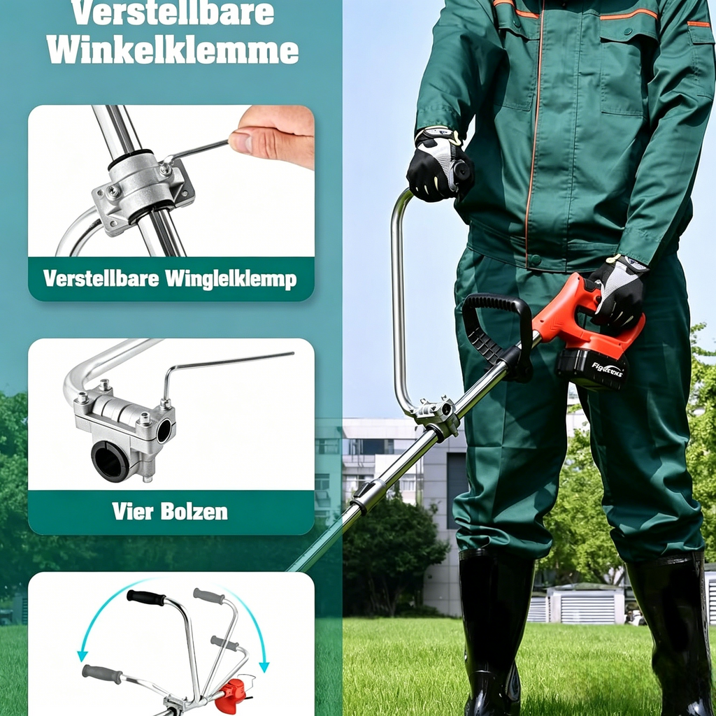 Ergonomischer Handgriff für Rasentrimmer: Komfort Doppelgriff & Tragegurt Set für Freischneider