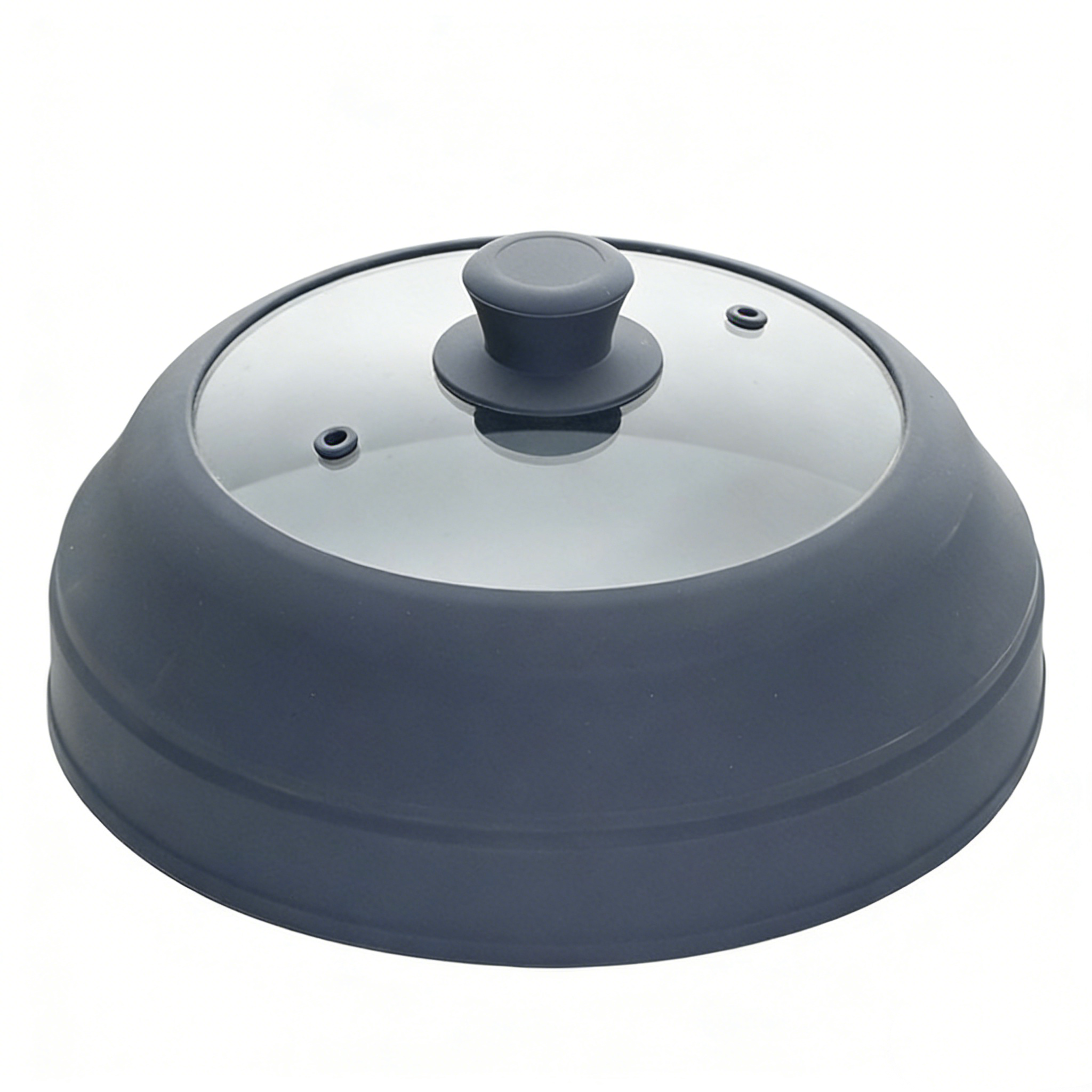 23cm Mikrowellen Abdeckhaube aus Glas und Silikon Hitzebeständiger Spritzschutz für Teller und Schüsseln BPA freier Lebensmittel Schutzdeckel für die Mikrowelle