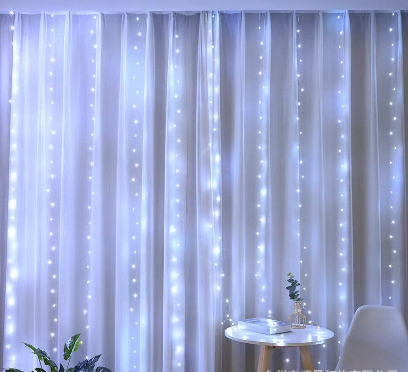 Solar Vorhang Lichterkette Außen 3x2m – LED Lichtvorhang mit Fernbedienung & Haken, IP65 Wasserdicht, 8 Modi, Für Garten, Terrasse, Balkon & Hochzeit (Warmweiß)
