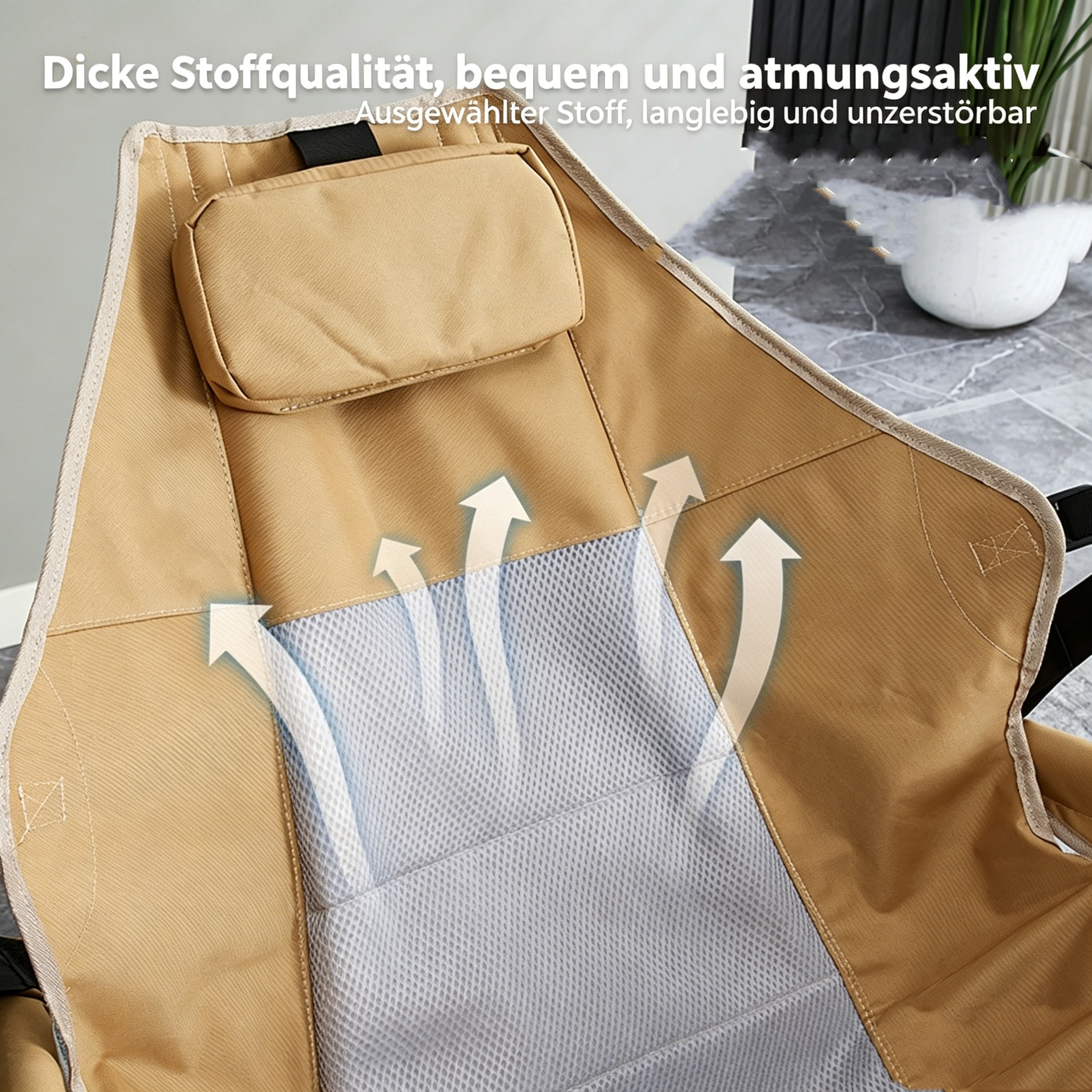 Faltbarer Outdoor-Hängesessel mit Schaukelfunktion: Atmungsaktiver Campingstuhl im Monddesign