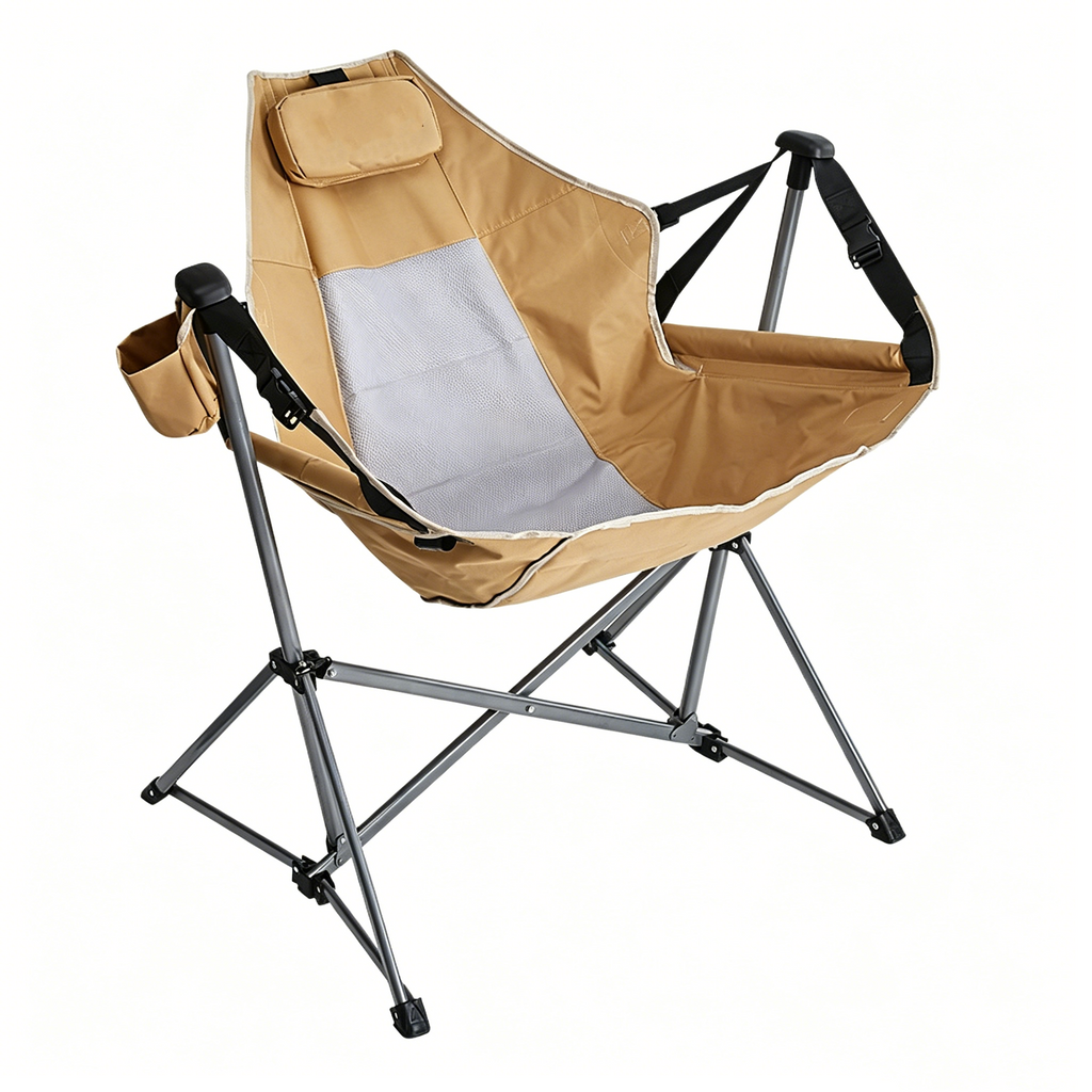 Faltbarer Outdoor-Hängesessel mit Schaukelfunktion: Atmungsaktiver Campingstuhl im Monddesign