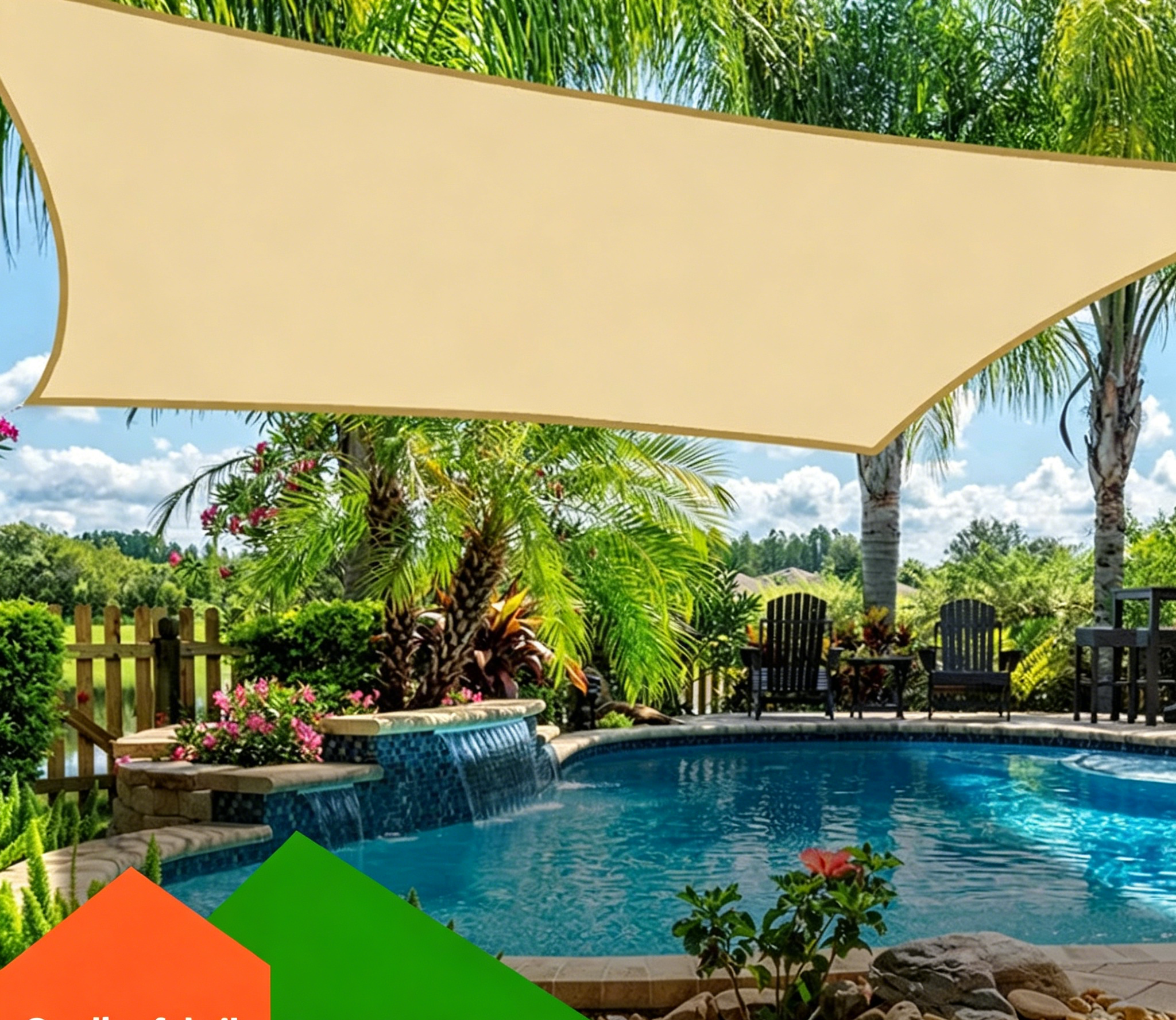 2*4m Wasserabweisendes Sonnensegel Rechteckig: UV-Schutz Sonnenschutz für Garten, Pool & Terrasse