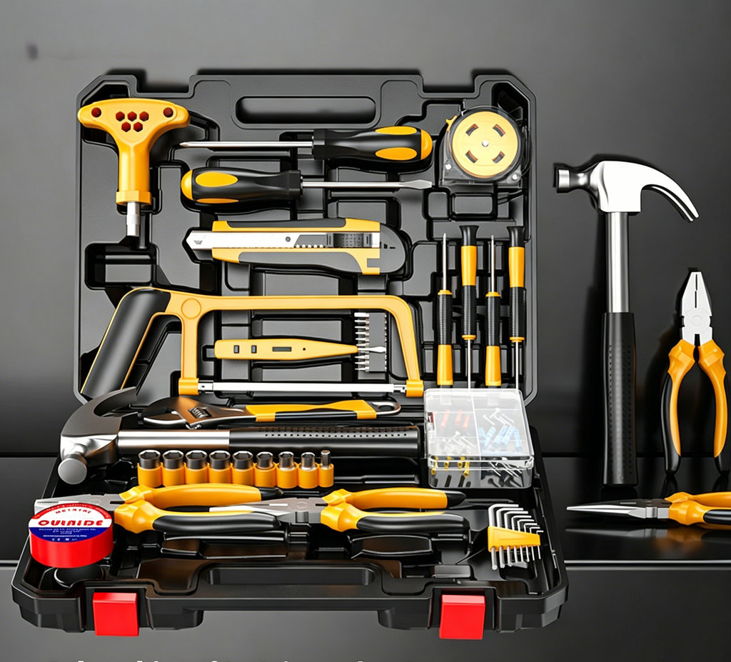 82-teilig Werkzeugkoffer Set Handwerkzeug Set Haushaltswerkzeug Universal Werkzeugset mit Koffer für Familie und Haushalt Repair Tool Kit