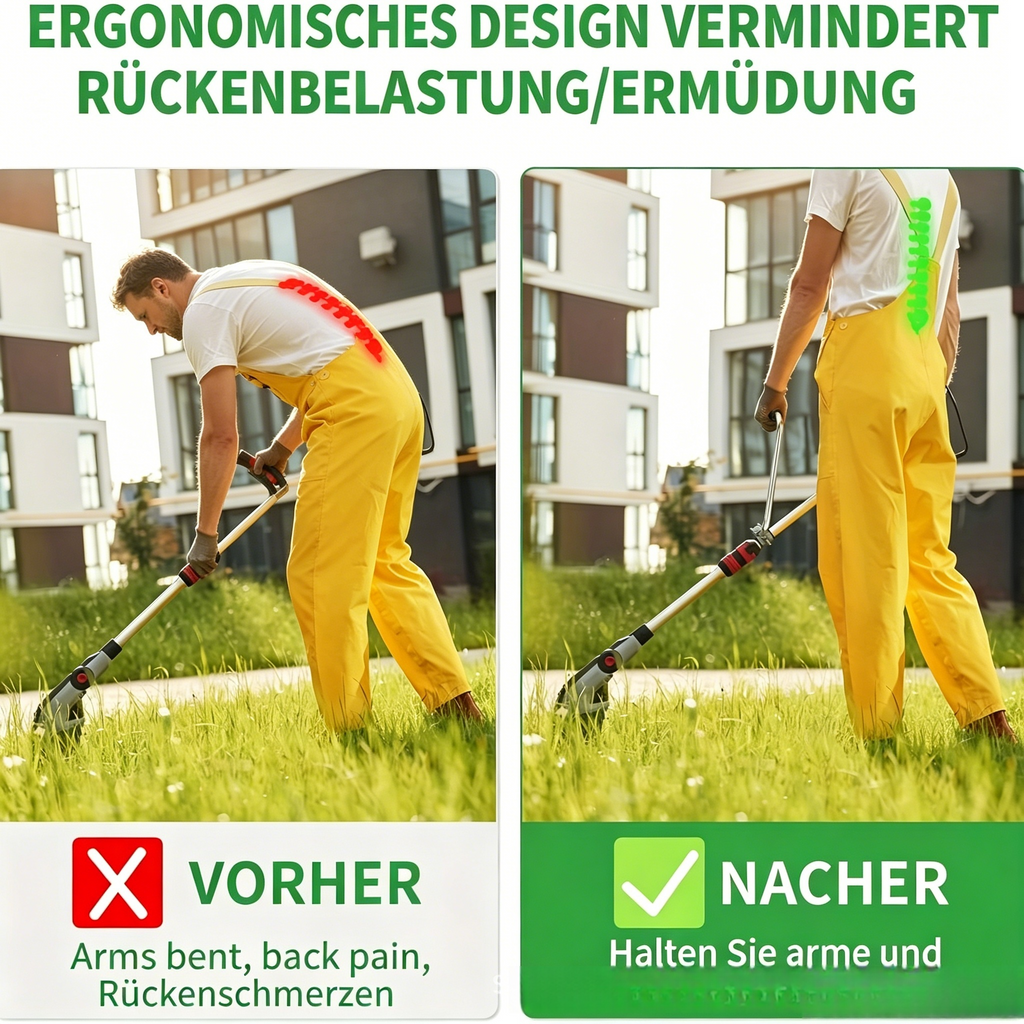 Ergonomischer Handgriff für Rasentrimmer: Komfort Doppelgriff & Tragegurt Set für Freischneider