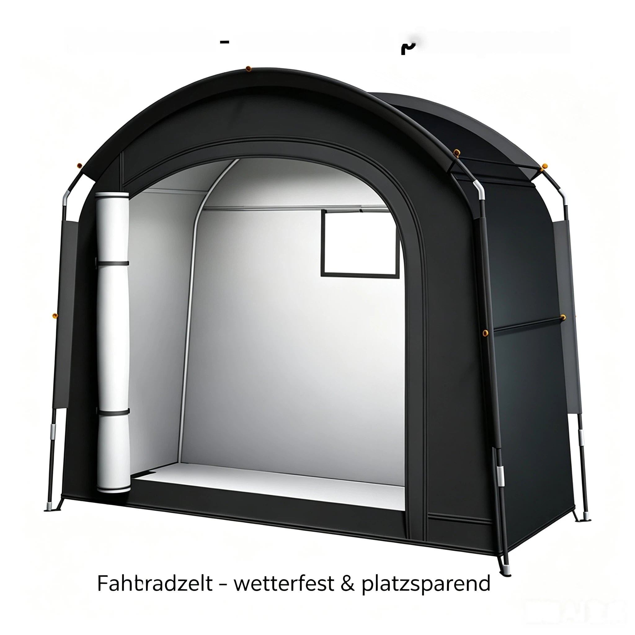 200*80*165CM Multifunktionales Beistellzelt & Gerätehaus – Tragbare Outdoor Aufbewahrungsbox mit Erdspießen für Gartengeräte, Rasenmäher & E-Bikes